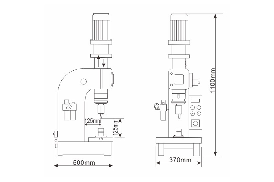 經(jīng)濟型氣壓鉚接機結(jié)構(gòu)尺寸